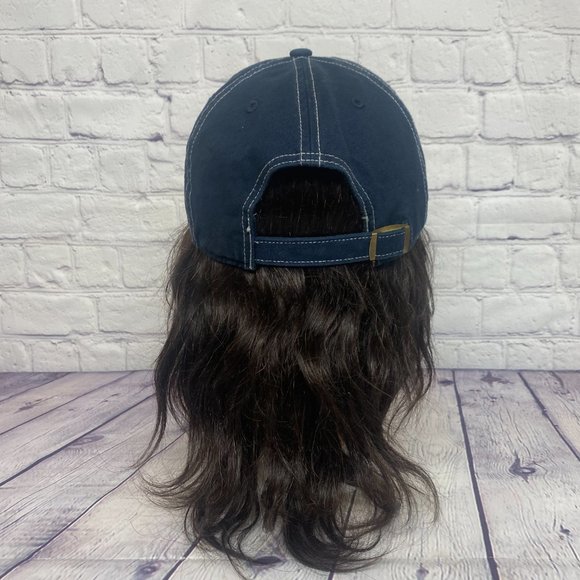 Seattle Seahawks Hat Cap Strap Back Gray Navy Blue Sports NFL Embroidered OTS - Picture 3 of 12